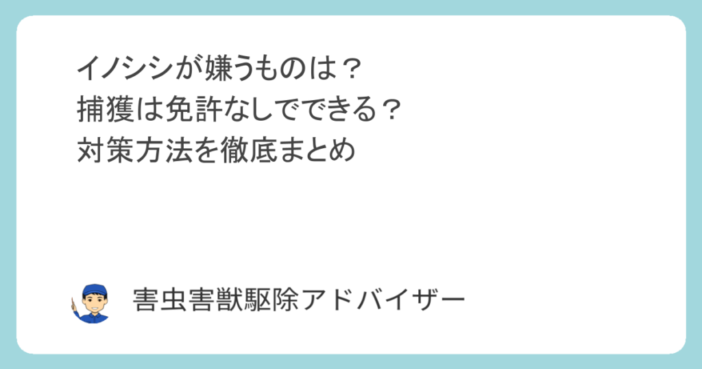 イノシシが嫌うものは？捕獲は免許なしでできる？対策方法を徹底まとめ