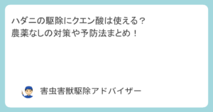 ハダニの駆除にクエン酸は使える？農薬なしの対策や予防法まとめ！