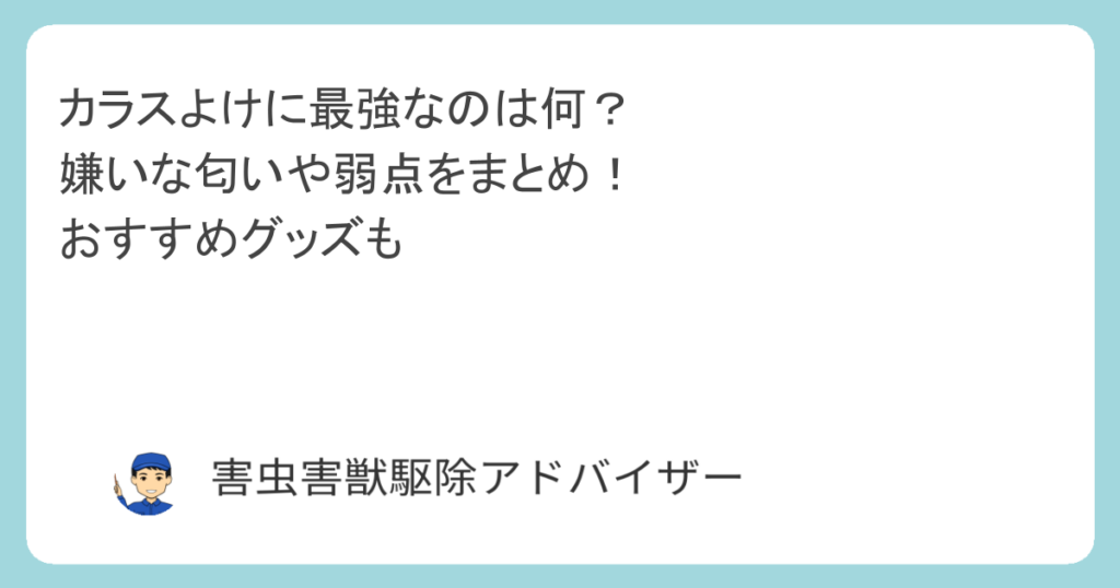 カラスよけに最強なのは何？嫌いな匂いや弱点をまとめ！おすすめグッズも